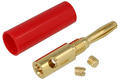 Banana plug; 4mm; 25.405.1; red; 47mm; pluggable (4mm banana socket); 24A; 60V; gold plated brass; ABS; Amass; RoHS