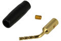 Banana plug; 2mm; BP-2B; black; angled; 37mm; screwed; gold plated brass; Koko-Go; RoHS