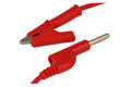 Test leads; TL-B/C-R; crocodile clip / banana plug; 4mm; 1m; silicon; 1,5mm2; red; 15A; 5000V; Koko-Go