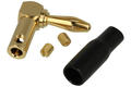 Banana plug; 4mm; BP-4B; black; angled; 60mm; screwed; gold plated brass; Koko-Go; RoHS