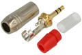 Plug; jack 3,5; BJ3,5R; stereo; straight; metal; red; silver; for cable; solder; Koko-Go; RoHS