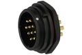 Plug; SP2912/P10-1N; 10 ways; straight; solder; 4,0mm2; SP29; for panel; 30mm; screwed; nylon66; blue & black; IP68; 25A; 500V; Weipu; RoHS