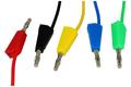 Test lead; 22.100.100.3; 2x banana plug; 4mm; 1m; PVC; 0,75mm2; yellow; 15A; 60V; nickel plated brass; Amass; 3.106.100