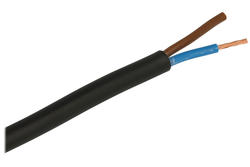 Przewód; sterowniczy; H03VV-F (OMYo); 2x0,50mm2; linka; Cu; czarny; okrągły; PVC; 4,9mm; 300/300V; Elektrokabel; RoHS