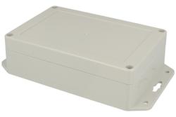 Enclosure; multipurpose; ZP150.100.45UJH TM; ABS; 100mm; 150mm; 45mm; IP65; light gray; mounting brackets; with brass bushing; Kradex; RoHS