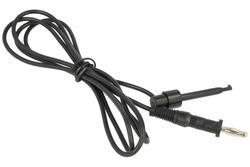 Przewody pomiarowe; R8-36-BK; haczyk / wtyk bananowy; 4mm; haczyk; 0,95m; PVC; 1mm2; czarny; 10A; 60V; mosiądz; SCI
