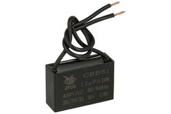 Capacitor; motor; JY-201; 1,2uF; 450V AC; 13,5x24x37mm; with cables; JYC; RoHS