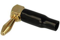 Banana plug; 4mm; BP-4B; black; angled; 60mm; screwed; gold plated brass; Koko-Go; RoHS