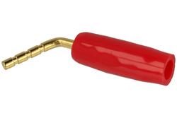 Banana plug; 2mm; BP-2R; red; angled; 37m; screwed; gold plated brass; Koko-Go; RoHS