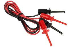 Test leads; R8-39; 2x hook; hook; 0,6m; PVC; 1mm2; black & red; 300mA; 30V; brass; SCI