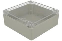 Enclosure; multipurpose; ZP150.150.60JpH TM ABS/PC; ABS / PC; 150mm; 150mm; 60mm; IP65; light gray; hermetic; transparent lid; with brass bushing; Kradex; RoHS