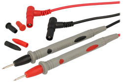 Test leads; MTL-; for multimeter; 2mm; angled; safe; 1,1m; PVC; 1,2mm2; black & red; 20A; 600V; nickel plated brass; Koko-Go