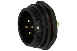 Plug; SP2912/P4-1N; 4 ways; straight; solder; 4,0mm2; SP29; for panel; 30mm; screwed; nylon66; black; IP68; 25A; 500V; Weipu; RoHS
