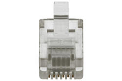 Plug; RJ12 6p6c; RJ(6p); for cable; straight; clear; latch; RoHS