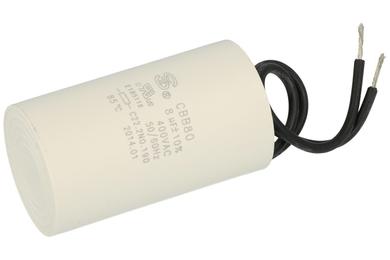 Capacitor; for discharge lamps; CBB80; 8uF; 400V; 10%; diam.35c60mm; with cables; -25...+85°C; S-cap; RoHS