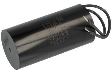 Capacitor; for discharge lamps; CBB80; 22uF; 400V; 10%; fi 40x80mm; with cables; -25...+85°C; S-cap; RoHS