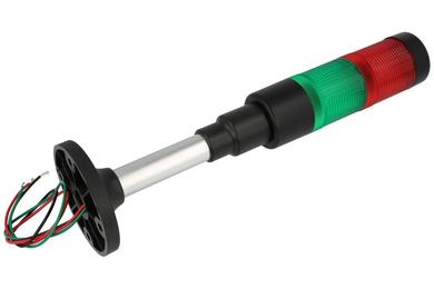 Warning light; HBJD-40D2RG24B; continual light; without buzzer; 2 layers; red; green; LED; 24V; AC/DC; with base; -25÷+55°C; Onpow