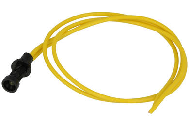 Kontrolka; KLP3Y/230V; 8mm; podświetlenie LED 230V; żółty; z przewodem; czarny; IP20; LED 3mm; 20mm; Elprod; RoHS