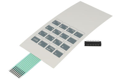 Keypad; membrane; STD44-08; plastic; grey; 16 buttons; 70x155mm; LC elektronik; RoHS