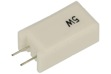 Resistor; cermet; R5W5%15R; 5W; 15ohm; 5%; 9x13x25mm; through-hole (THT); 5mm vertical leads; RoHS