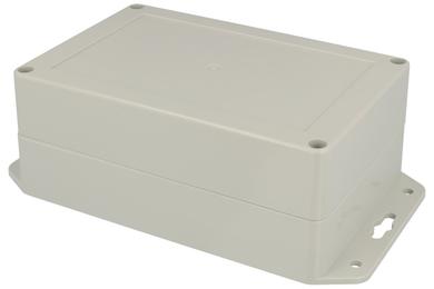 Enclosure; multipurpose; ZP150.100.60UJH TM; ABS; 100mm; 150mm; 60mm; IP65; light gray; mounting brackets; with brass bushing; Kradex; RoHS