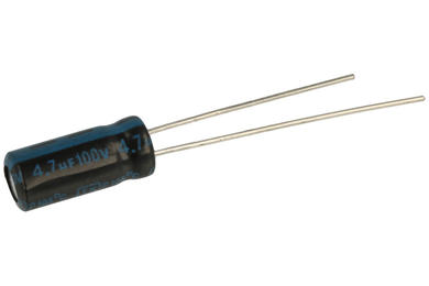 Capacitor; electrolytic; 4,7uF; 100V; TK; TKR4R7M2AD11M; diam.5x11mm; 2mm; through-hole (THT); bulk; Jamicon; RoHS