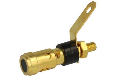 Binding post; 2mm; BP-123B; M4; black; 39m; gold plated brass; Koko-Go; RoHS