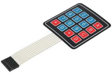 Keypad; membrane; M-KM-X-0241; plastic; black; 16 buttons; 4,4mm