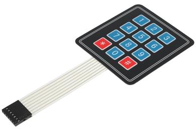 Keypad; membrane; M-KM-X-0379; plastic; black; 12 buttons; 3x4mm