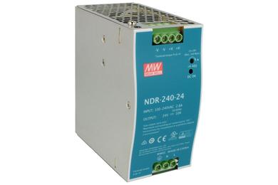 Zasilacz; na szynę DIN; NDR-240-24; 24V DC; 10A; 240W; sygnalizacyjna dioda LED; Mean Well