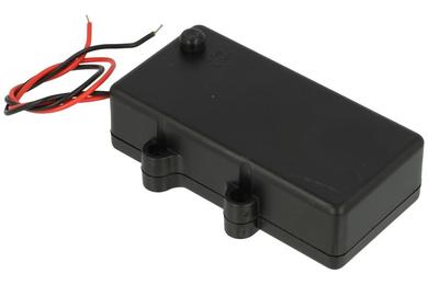 Battery holder; A-BH-2R6-HB; 2xR6(AA); with 150mm cable; hermetic; container; with lid; with switch; black; R6 AA