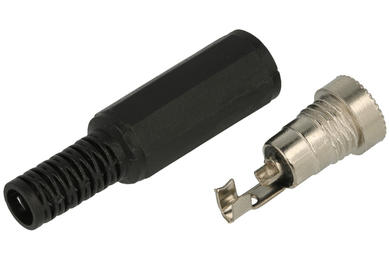 Socket; 2,1mm; DC power; 5,5mm; GDC21-55K; straight; for cable; solder; plastic; RoHS