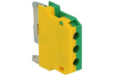 Connector; DIN rail mounted; grounding; ZUO-10/35; green-yallow; screw; 1,5÷10mm2; 1 way; Pokój; RoHS