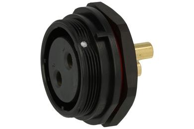 Socket; SP2912/S2-1N; 2 ways; straight; solder; 10mm2; SP29; for panel; 30mm; screwed; nylon66; black; IP68; 50A; 500V; Weipu; RoHS