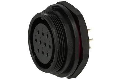 Socket; SP2912/S10B-1N; 10 ways; straight; solder; 2,0mm2; SP29; for panel; 30mm; screwed; nylon66; blue & black; IP68; 10A; 500V; Weipu; RoHS