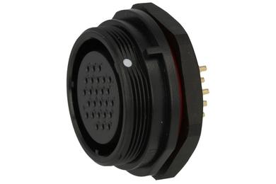 Socket; SP2912/S26-1N; 26 ways; straight; solder; 0,75mm2; SP29; for panel; 30mm; screwed; nylon66; black; IP68; 5A; 400V; Weipu; RoHS