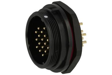 Plug; SP2912/P17-1N; 17 ways; straight; solder; 2,0mm2; 13-16mm; SP29; for panel; 30mm; screwed; nylon66; black; IP68; 10A; 500V; Weipu; RoHS