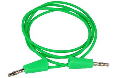 Test lead; 22.100.100.4; 2x banana plug; 4mm; 1m; PVC; 0,75mm2; green; 15A; 60V; nickel plated brass; Amass; 3.106.100