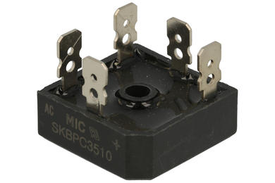 Bridge rectifier; 3-phases; SKBPC3510; 35A; 1000V; cube; connectors; typ FM 28,3x28,3x11mm; Master Instrument Corporation; RoHS