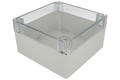 Enclosure; multipurpose; G288C; polycarbonate; 160mm; 160mm; 90mm; IP65; light gray; transparent lid; Gainta; RoHS