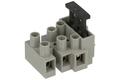 Terminal block; fuse socket included; GT801-03P-11-00AH; 3 ways; R=10,00mm; 27,4mm; 10A; 400V; for cable; straight; round hole; slot screw; screw; horizontal; 1÷6mm2; grey; Golten; RoHS
