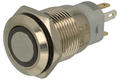 Przełącznik; przyciskowy; PBW-16AP; ON-ON; 1 tor; podświetlenie LED 12V; niebieski; ring; bistabilny; na panel; 5A; 250V AC; 19mm; IP65