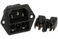 Plug; AC power; IEC C14 IBM; 6220.2300; straight; for panel; screw; with fuse holder; 10A; 250V; 6,3x0,8mm connector; Schurter; RoHS; IP40