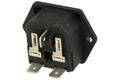 Plug; AC power; IEC C14 IBM; 6220.2300; straight; for panel; screw; with fuse holder; 10A; 250V; 6,3x0,8mm connector; Schurter; RoHS; IP40