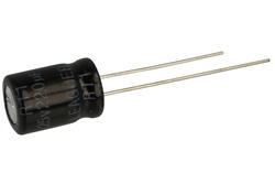 Capacitor; electrolytic; 220uF; 25V; RT1; KE 220/25/8x12; diam.8x12mm; 3,5mm; through-hole (THT); bulk; Leaguer; RoHS