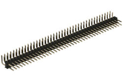 Piny (wtyk); kołkowe; PLD80RA; 2,54mm; czarny; 2x40; kątowe 90°; asymetryczne; 2,5mm; 0,8/3mm; przewlekany (THT); złocone; RoHS