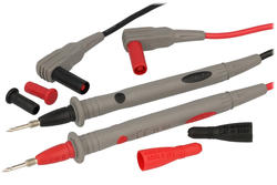 Test leads; HQ (41600960); for multimeter; 2mm; safe; angled; 1m; PVC; 0,75mm2; black & red; 10A; 1000V; nickel plated brass; Unit