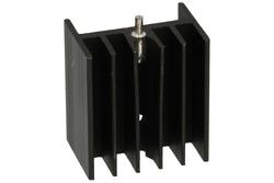 Radiator; V7142/2,5-1p; z pinem do druku; z otworem; czerniony; 25mm; H; 13K/W; 23mm; 16mm