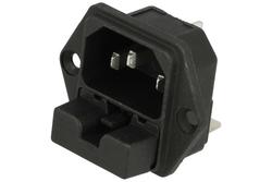 Plug; AC power; IEC C14 IBM; 6220.2300; straight; for panel; screw; with fuse holder; 10A; 250V; 6,3x0,8mm connector; Schurter; RoHS; IP40