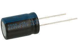 Kondensator; elektrolityczny; 2200uF; 35V; TK; TKR222M1VK25M; fi 16x25mm; 7,5mm; przewlekany (THT); luzem; Jamicon; RoHS